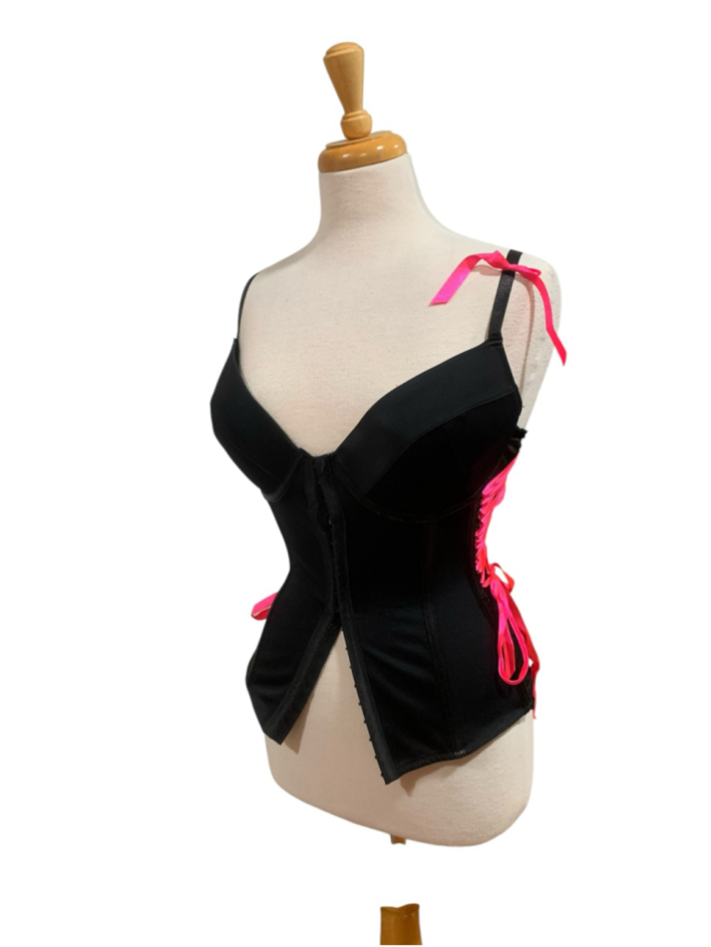 Women's Morbid Threads Corset Shapewear Black Pink Size 36D